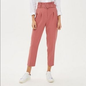 ✨Topshop Belted Paperbag Trousers in Rose✨